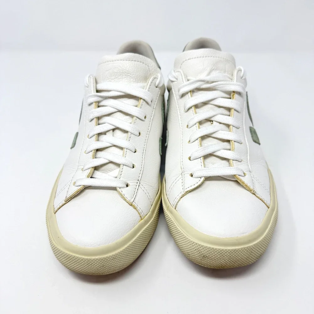 VEJA Campo White Sage Green Leather Suede Sneakers Womens US 10 EUR 41 Low Top - Picture 3 of 7